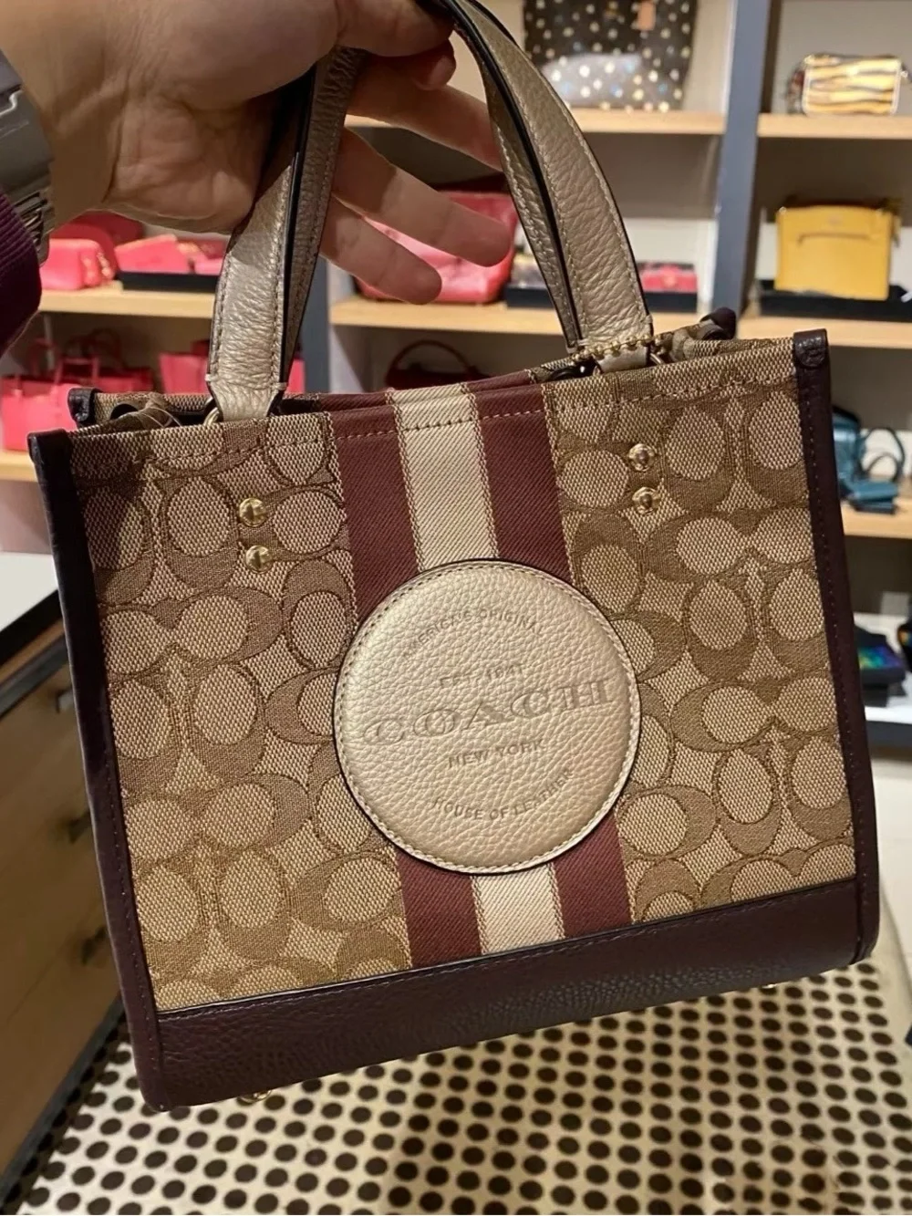COACH Dempsey Tote 22 Signature Jacquard With Patch